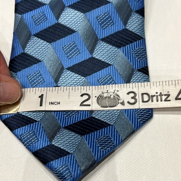 Men's Franco Deluca Italy Blue 3D Tie Cravatte - Picture 3 of 6